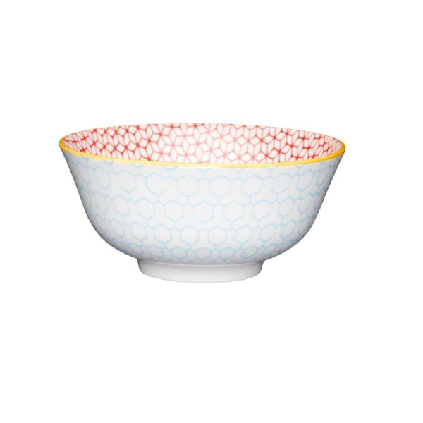 Blue Geometric Bowl - 15.7cm