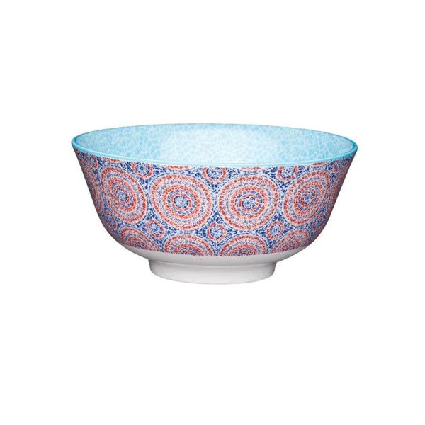 Blue/Red Mosaic Ceramic Bowl - 15.7cm
