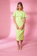 Diamont Detail Cape Dress - Sherbet