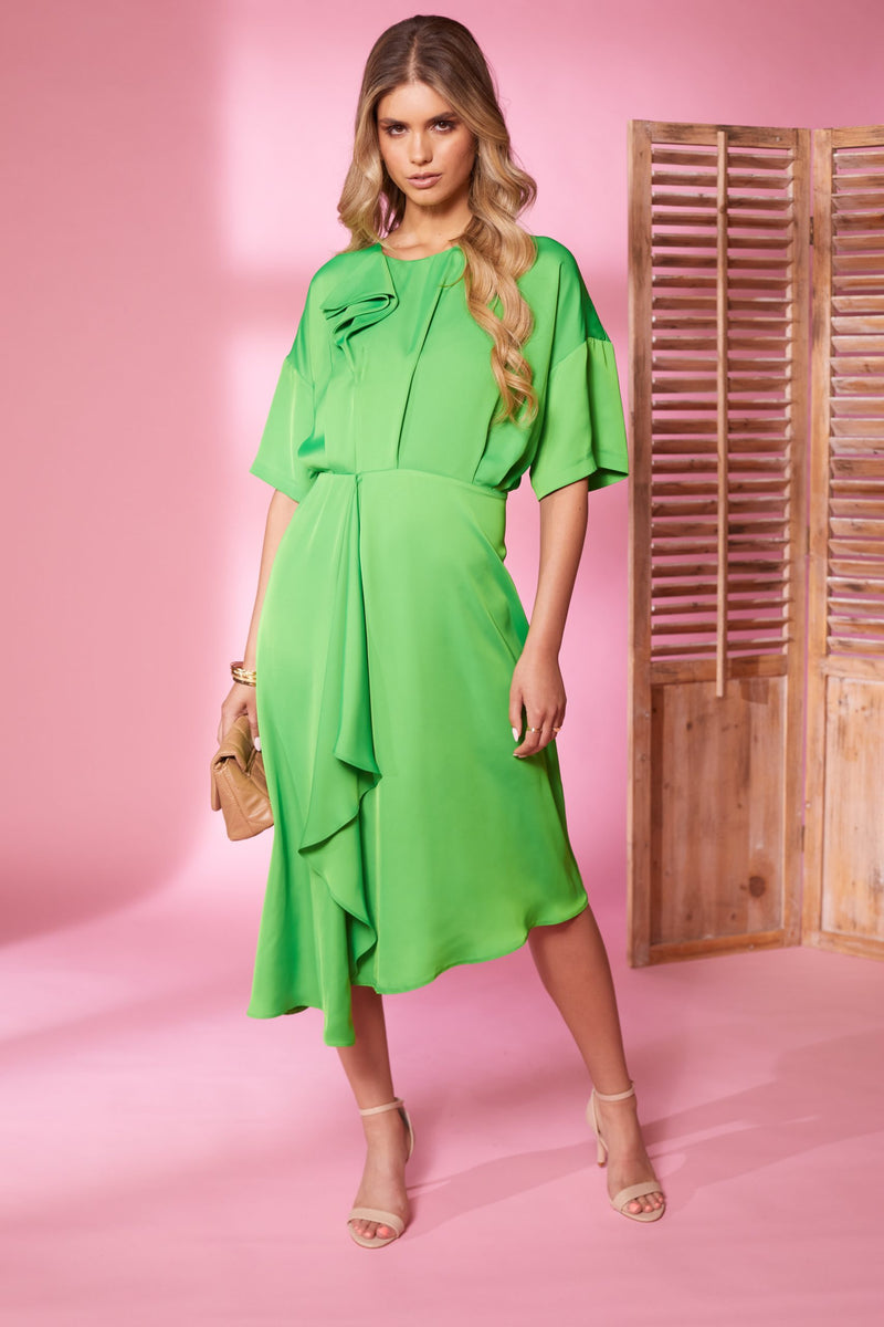 Angle Hem Dress - Apple