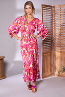 Boho Print Dress - Watermelon