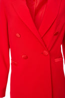 Satin Collar Jacket - Chilli