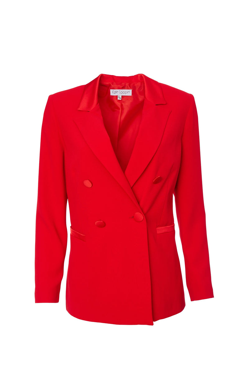 Satin Collar Jacket - Chilli