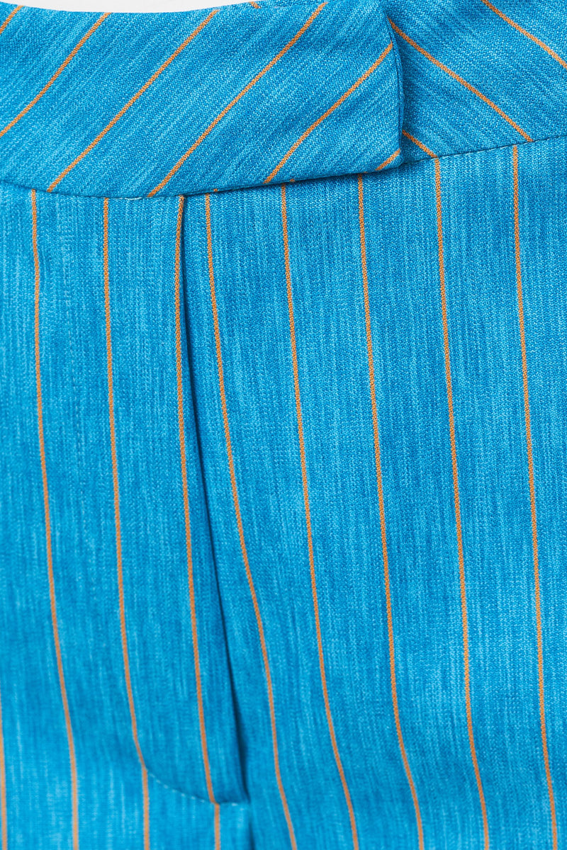 Striped Slim Leg Trouser - Damson