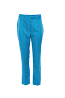 Striped Slim Leg Trouser - Damson
