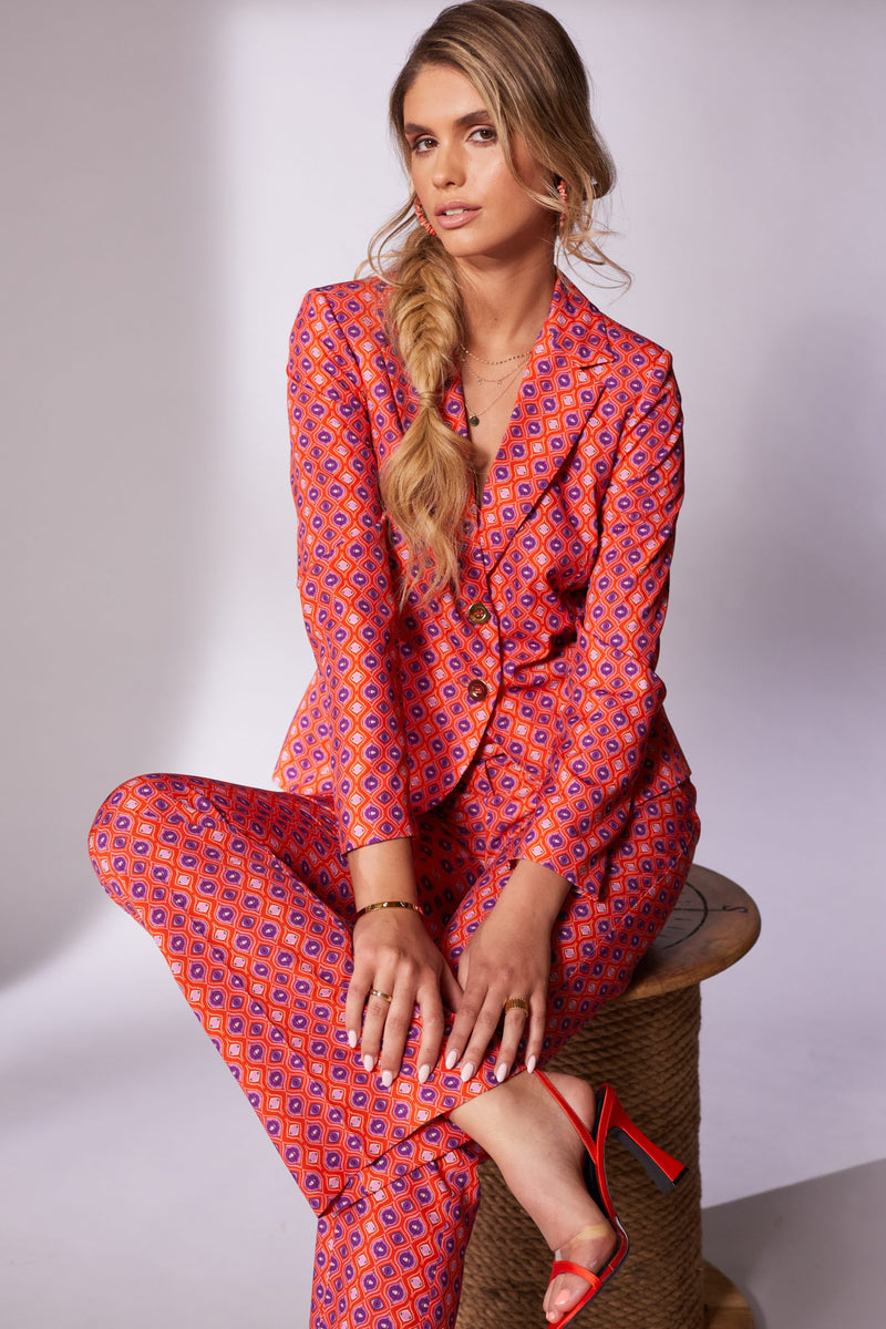 Print Trouser - Chilli