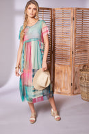 Mesh Print Dress - Apple