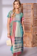 Mesh Print Dress - Apple