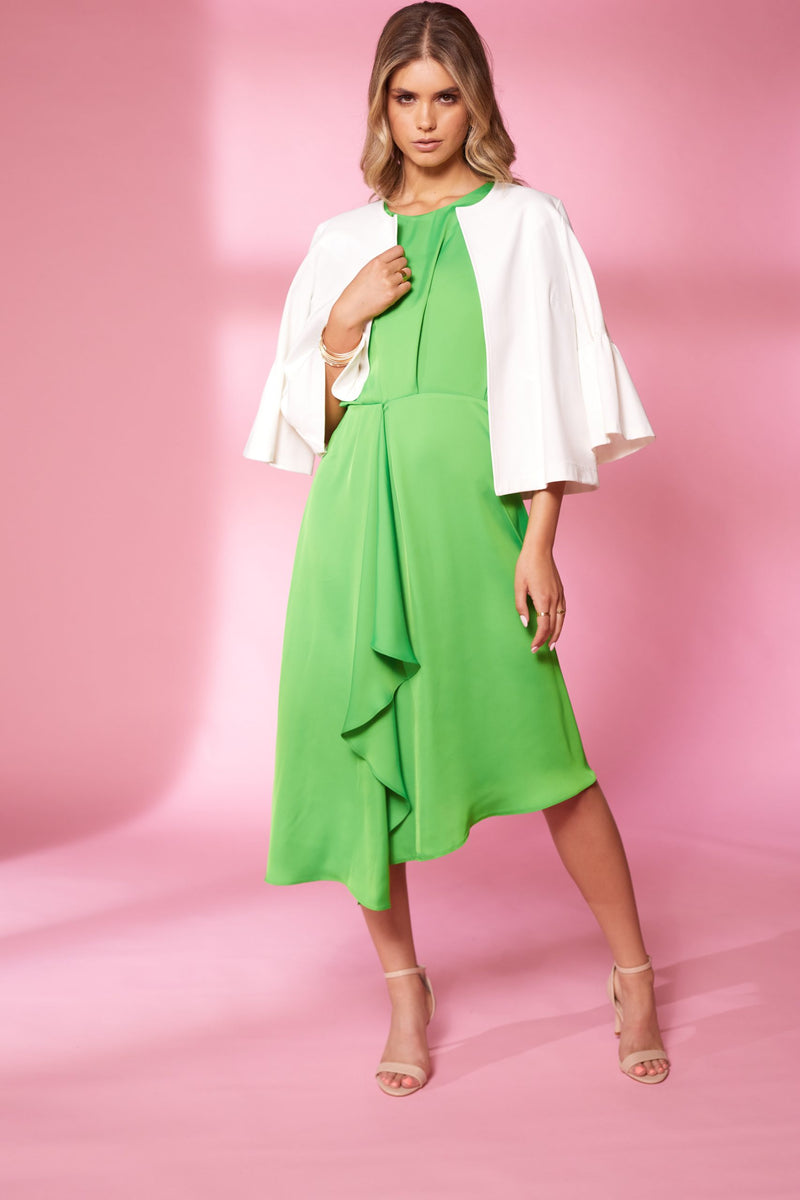 Gathered Sleeve Cuff Jacket - Off White