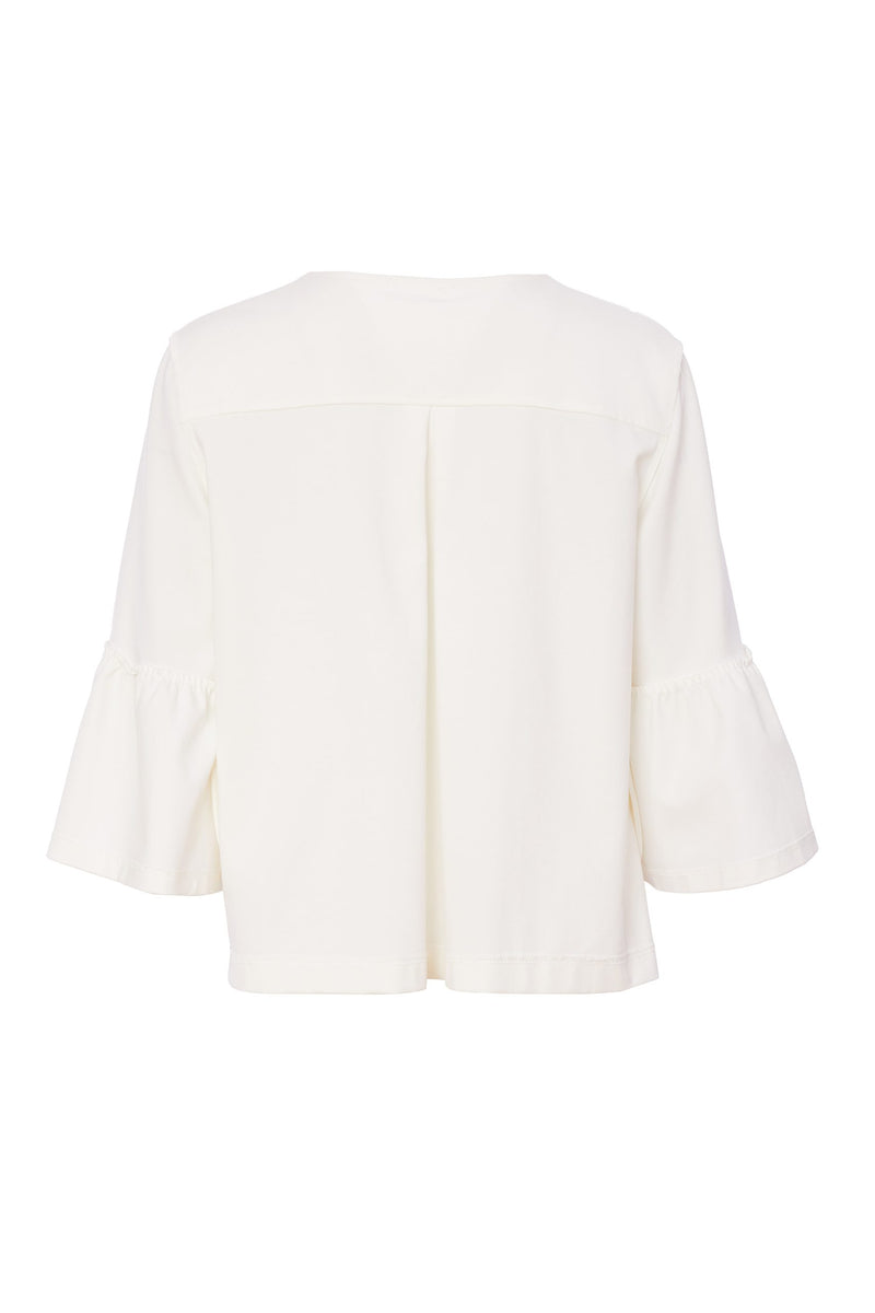 Gathered Sleeve Cuff Jacket - Off White