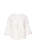 Gathered Sleeve Cuff Jacket - Off White