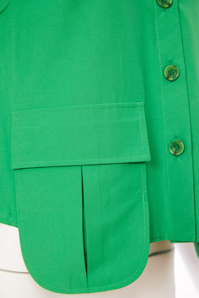 Cotton Pocket Blouse - Glas