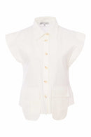 Cotton Pocket Blouse - Off White