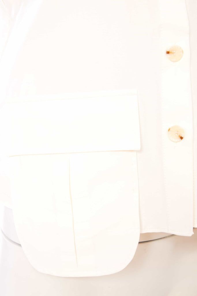 Cotton Pocket Blouse - Off White