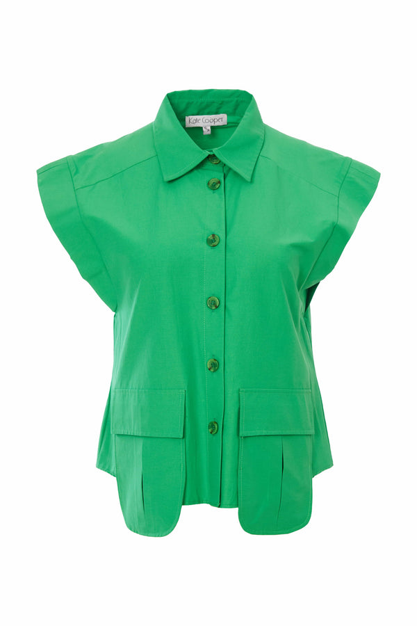 Cotton Pocket Blouse - Glas