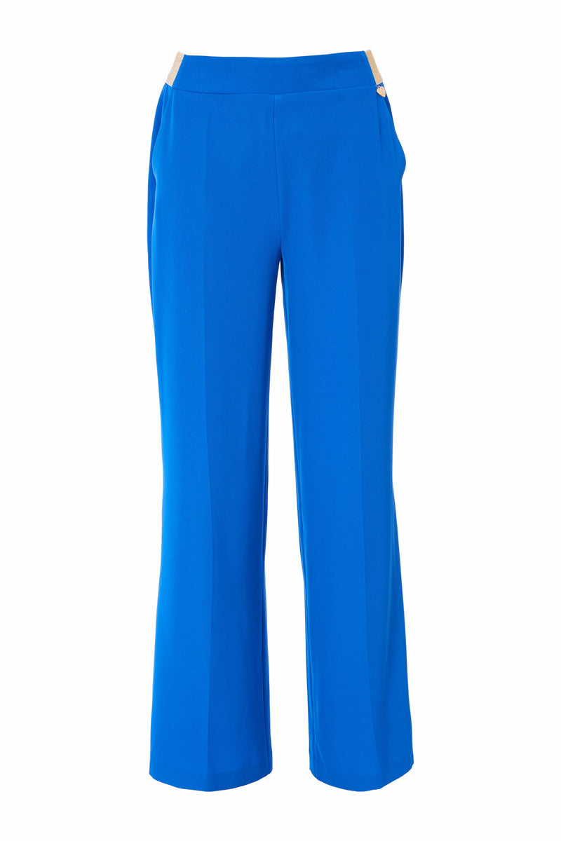 Contrast Band WideLeg Trouser - Dazzling Blue
