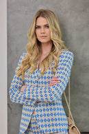 Oval Graphic Print Jacket - Royal Blue