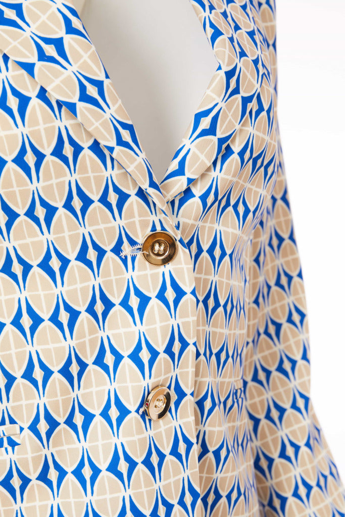 Oval Graphic Print Jacket - Royal Blue