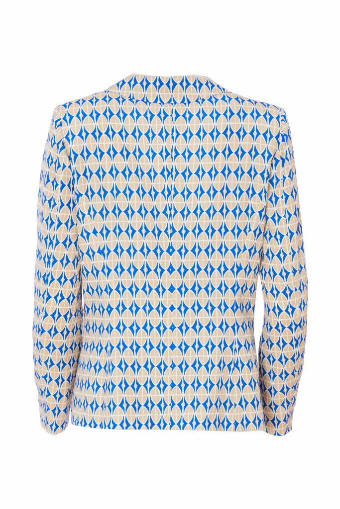 Oval Graphic Print Jacket - Royal Blue