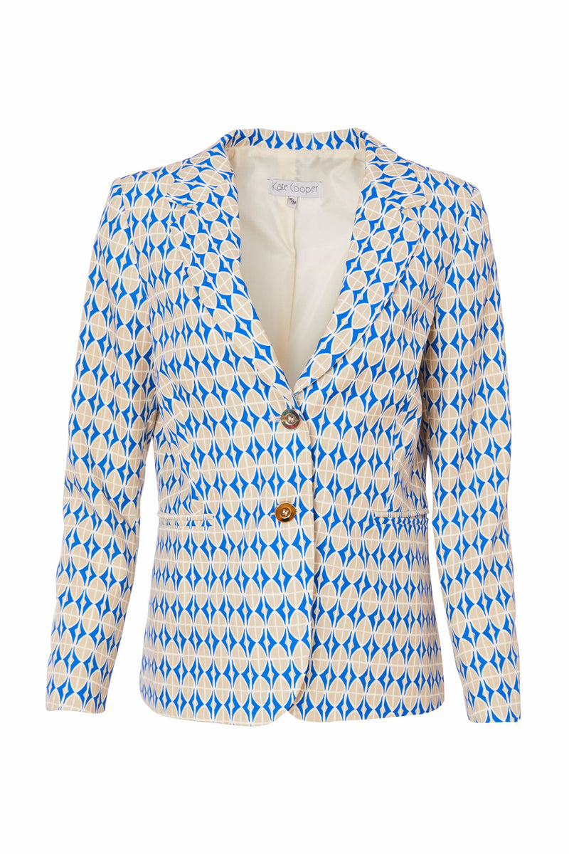 Oval Graphic Print Jacket - Royal Blue