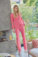 Geometric Print Jacket - Poppy Red