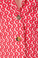 Geometric Print Jacket - Poppy Red