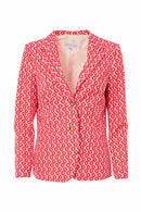 Geometric Print Jacket - Poppy Red