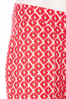 Geometric Print Trouser - Poppy Red