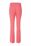 Geometric Print Trouser - Poppy Red