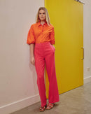 Puff Sleeve Cotton Shirt - Orange Spice