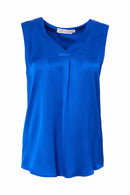 Box Pleat V Neck Cami - Royal Blue