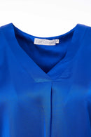 Box Pleat V Neck Cami - Royal Blue