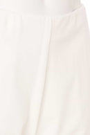 Wide Leg PullUp Crop Trouser - Cream