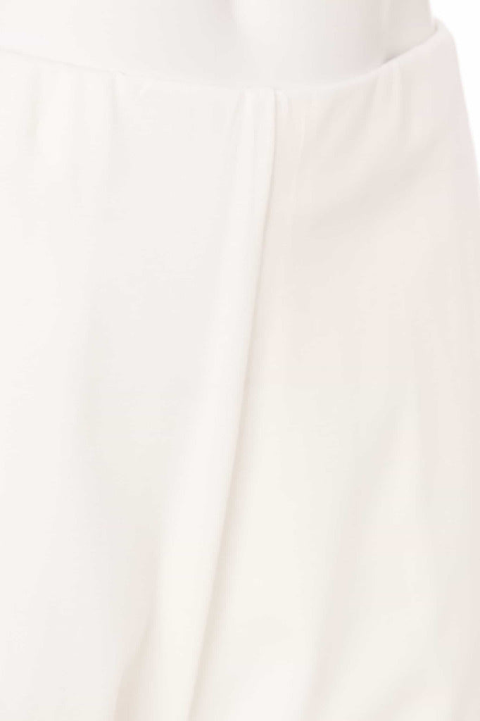 Wide Leg PullUp Crop Trouser - Cream