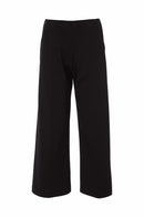 Wide Leg PullUp Crop Trouser - Black