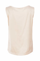 Satin Round Neck Cami Top - Sand