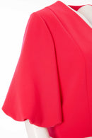 Puff Sleeve V Neck Jacket - Poppy Red