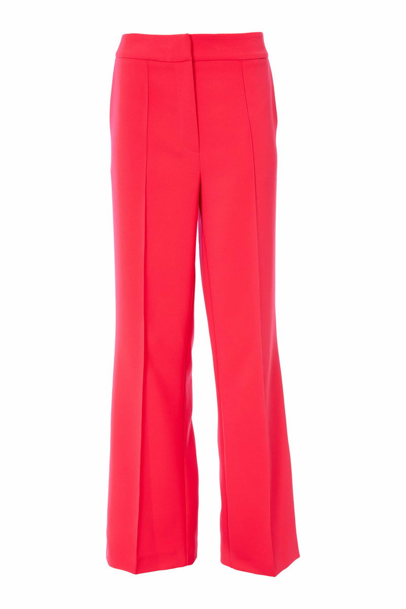 Pintuck Seam Trouser - Poppy Red