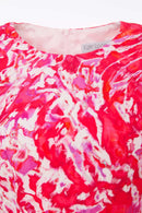 Tie Dye Print Flare Dress - Poppy Red