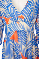 Geometrical Print Maxi Dress - Royal Blue