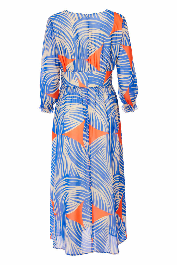 Geometrical Print Maxi Dress - Royal Blue