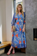 Geometrical Print Maxi Dress - Royal Blue
