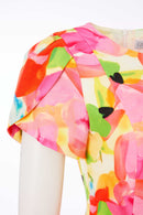 Garden Party Dress - Lemon/pink