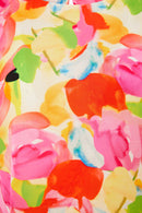 Garden Party Print Top - Lemon/pink