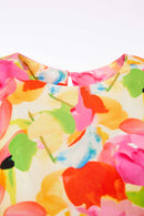 Garden Party Print Top - Lemon/pink