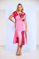 Tonal Block Print Dress - Watermelon