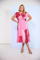 Tonal Block Print Dress - Watermelon