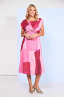 Tonal Block Print Dress - Watermelon