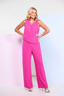 Wrapover Jumpsuit - Hot Pink