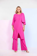 Shoulder Bow Detail Tunic - Hot Pink
